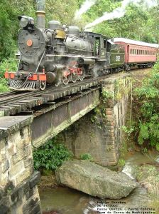 Locomotiva 332 na Ponte Estrela em Passa Quatro MG, Trem da Serra da Mantiqueira