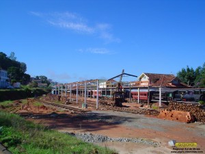 Inicio da construção das oficinas