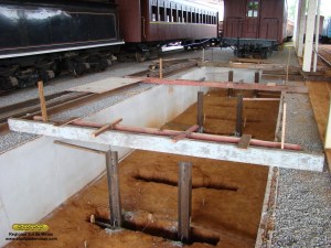 Detalhe da concretagem das vigas de sustenção