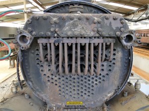 Aspecto do superaquecedor e espelho frontal