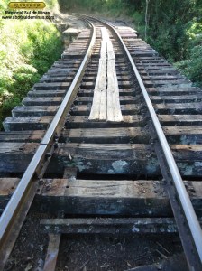 Aspecto da ponte antes da troca dos dormentes