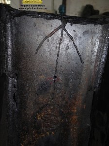 Detalhe da furação no encaixe das telhas