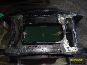 Caixa já abastecida com óleo.