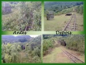 Antes e depois da limpeza, cortesia REGE.